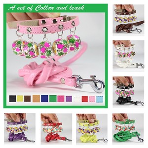 Adjustable-Puppy-Dog-Pet-Harness-PU-Bell-Leash-Collar-Set-Walking-Hand-Strap