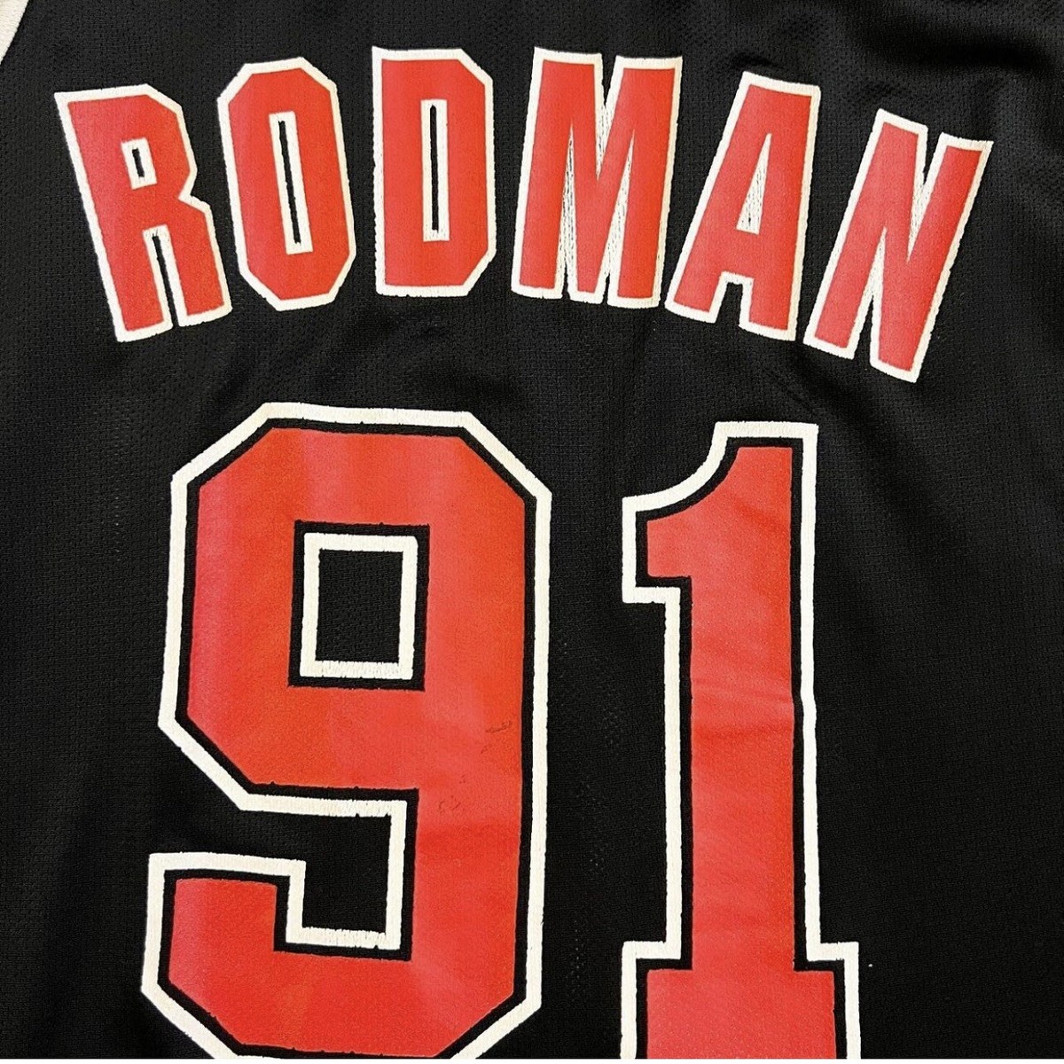 Vintage 90s Champion Chicago Bulls NBA #91 Dennis Rodman