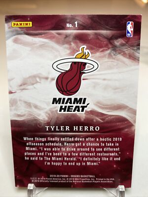2019 Panini Origins TYLER HERRO Blue Base RC Rookie #26/99 HEAT | eBay