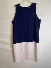 Lauren Ralph Lauren Women’s Size 16 Sleeveless Sheath Navy Light Pink 4425