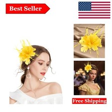 Elegant Feather Flower Sinamay Fascinator for Women