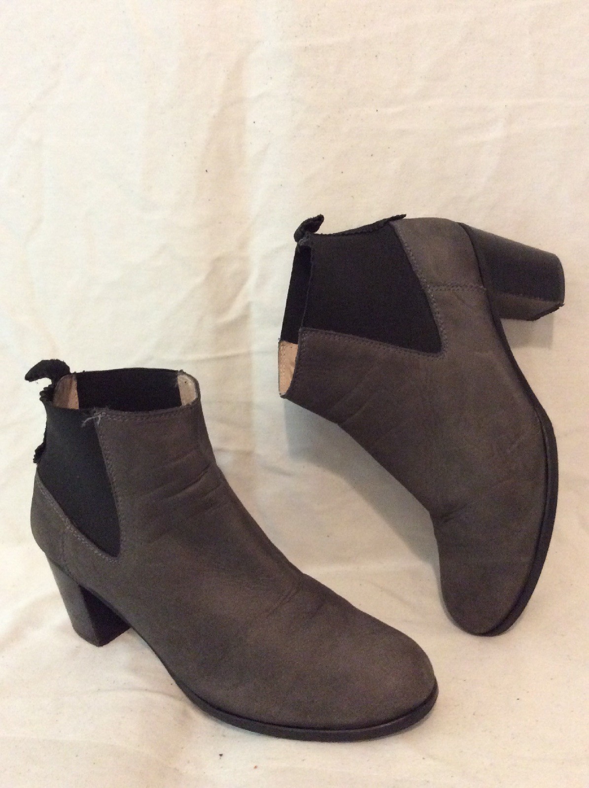 Hobbs Grey Ankle Leather Boots Size 39 