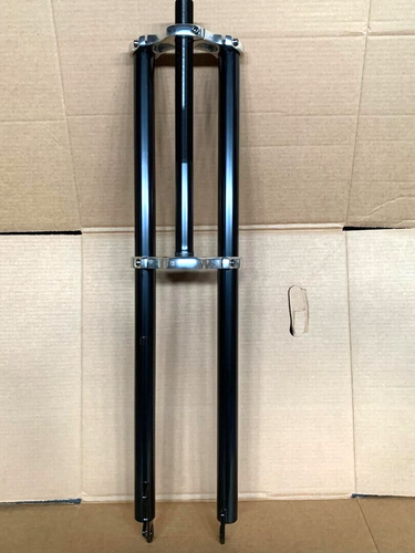 Bicycle 1" Threaded Triple Tree Fork 30" long DISC Tab Chrome/Black Chopper Bike - Picture 8 of 8