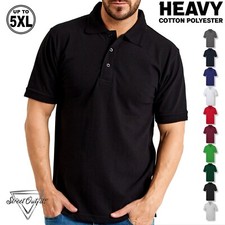 Mens Heavy Polo Shirt Short Sleeve Plain Work Wear Uniform Workwear Top Tee UCC