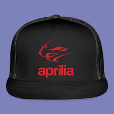 Aprilia Racing Black Adjustable Trucker Hat Adult Size