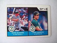 MARK McGWIRE & JOSE CANSECO OAKLAND A's 1990 MAJOR LEAGUE ALL-STARS PLAYING CARD