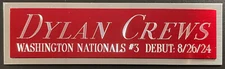 DYLAN CREWS NATIONALS NAMEPLATE FOR AUTOGRAPHED Signed BASEBALL-BAT-JERSEY-PHOTO