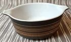 Vintage Pyrex Terra Casserole Dish 1 1/2 pint #472 no lid black brown stripe