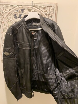 ジャケット・アウター Harley-Davidson Tifton Leather Jacket Mens Harley Davidson Tifton Goat Skin 2XL Leather Riding Jacket