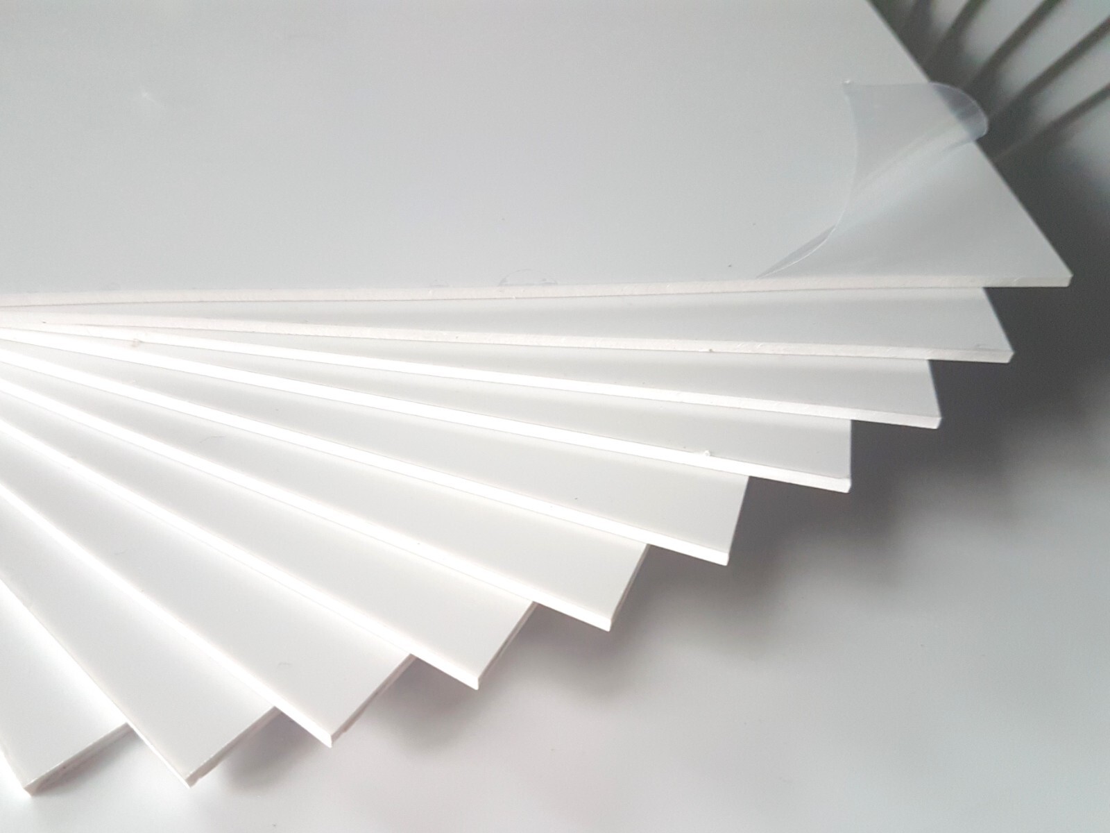 Plastic Sheet Styrene 2mm Thick Rectangular Panels White Gloss Solid Polystyrene