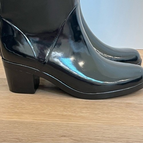 Kate Spade Randi Tall Shiny Rubber Bow Accent Rain Boots in Black size 9 - Picture 11 of 16