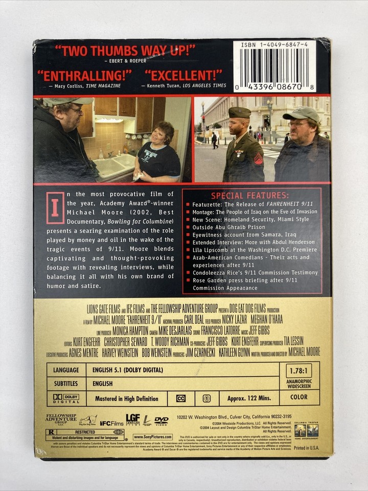 Fahrenheit 9/11 (DVD, 2004) 43396086708 | eBay