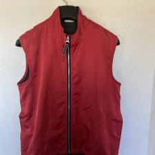 Tail Tech Women’s Red Full Zipper Mesh Lined Vest Pockets Waist Cinch Tie Size M
