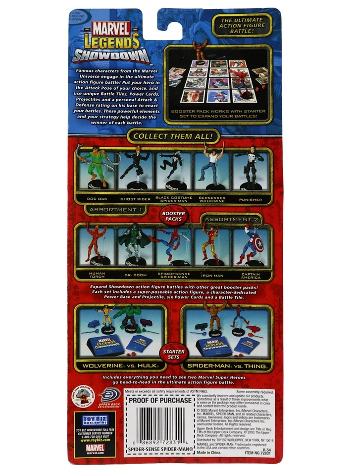 Tarjeta de embalaje Toy Biz Marvel Legends Showdown prototipo prueba 2005 Foto 2 de 3