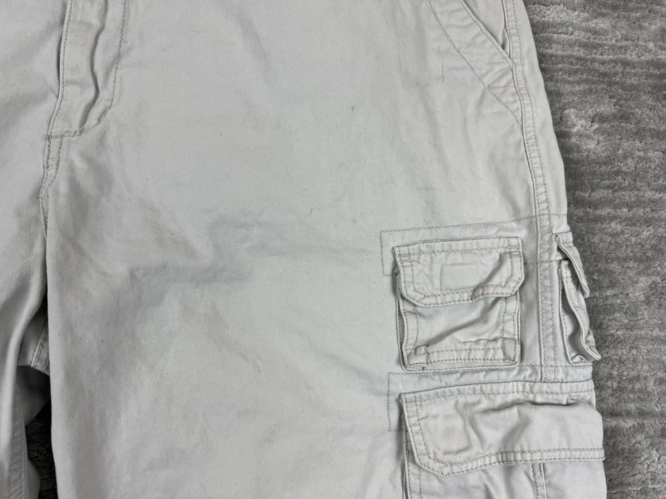 Pantalones Cortos J. Ferrar Para Hombre 50 Beige Cordón Bolsillos Carga 100% Algodón Ropa de Trabajo Foto 4 de 4