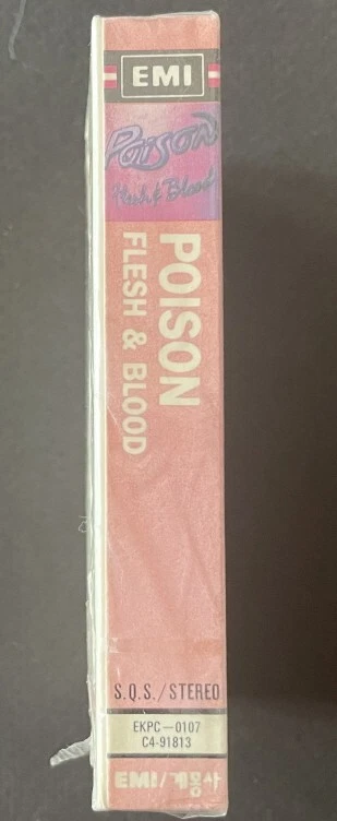 POISON-FLESH & BLOOD 1990 EMI KOREA FIRST PRESS CASSETTES SEALED - Image 3 of 4