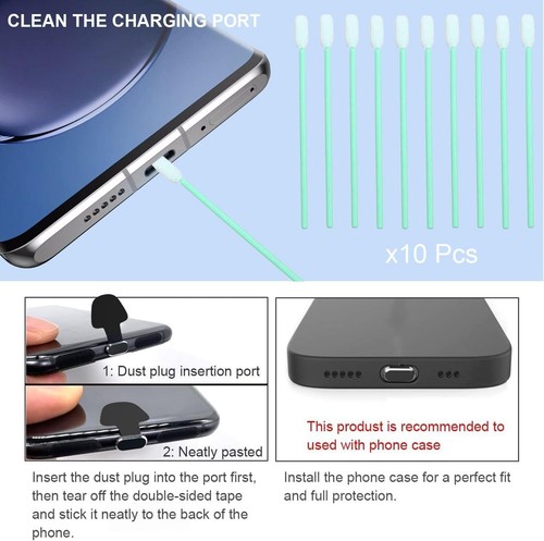 Prises à Poussière USB C-Type Anti Perte, Port USB C-Type Silicone Poussière - Photo 4 sur 6