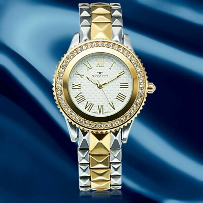 Swarvoski Crystal covered gold& silver watch. Seiko SUR864 Gold & Silver Tone Stainless Steel Swarovski  main image 4