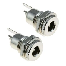2 x Metal 2.1mm Female Chassis Socket DC Connector