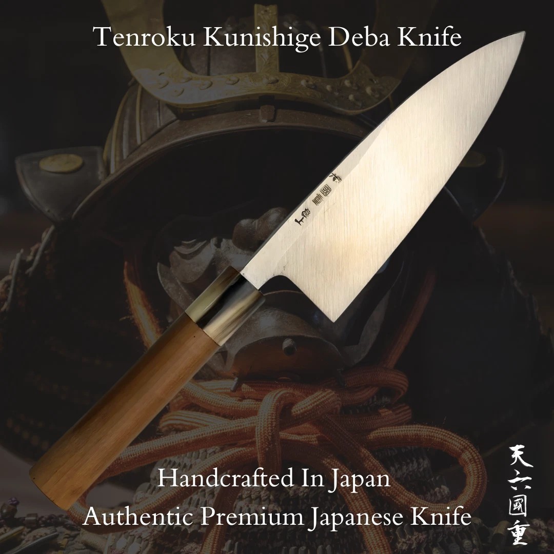 Japanese Chef Knife Deba 195mm Left-Handed – Tenroku Kunishige Carbon Steel
