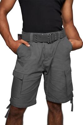 Kurze Sommershorts Bermuda Vintage Cargoshorts mit Gürtel 100% Bio Baumwolle