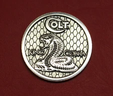 Colt Firearms King Cobra Display Case Nickel Medallion