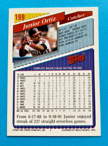 1993 Topps Baseball Card #1-#199. Pick what you need to complete your set. - Picture 337 of 337