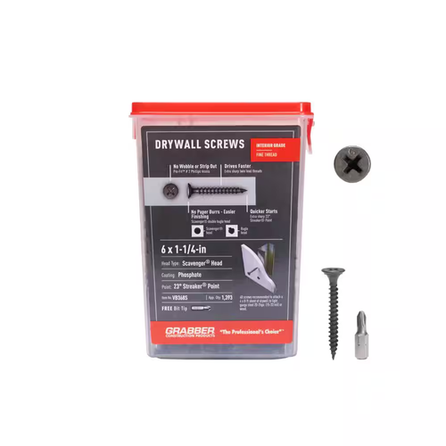 Streaker Point Drywall Screws, #6 x 1 1/4 in. Phillips Scavenger Head, 5 lb. box - Picture 11 of 12