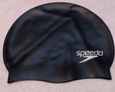 Speedo Silicone Long Hair Swim Cap - Black UNISEX