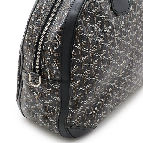 GOYARD Saint Jeanne GM Bolso Boston Cuero Negro Marrón PVC Usado Japón F/S - Imagen 8 de 9