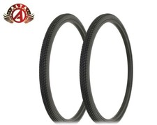 2 ALTA BICYCLE WIRE BEAD TIRES 26 x 1.50 BLACK TWIN MARCH SEMI-SLICK TREAD.