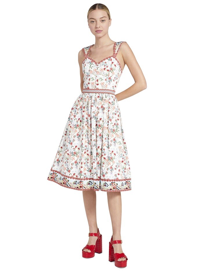 Alice + Olivia Portia Sweetheart Midi Dress Floral Size 14 NWOT | eBay
