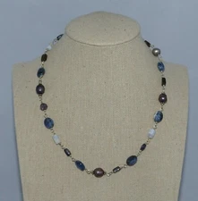 Silpada Sodalite, Blue Chalcedony & Pearl Sterling Silver Necklace N1308