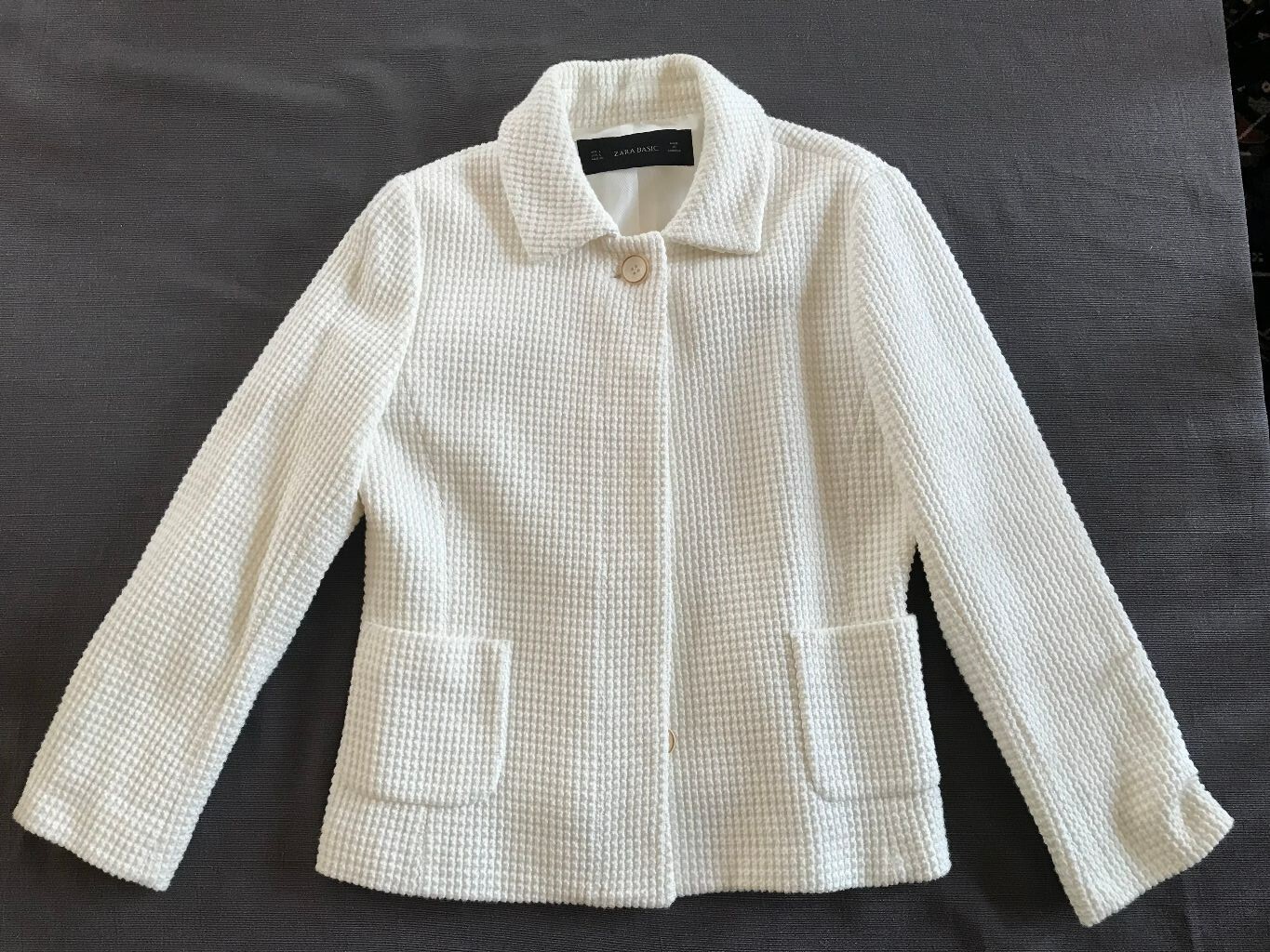 Zara Basic Ladies White Jacket - Large - image 1