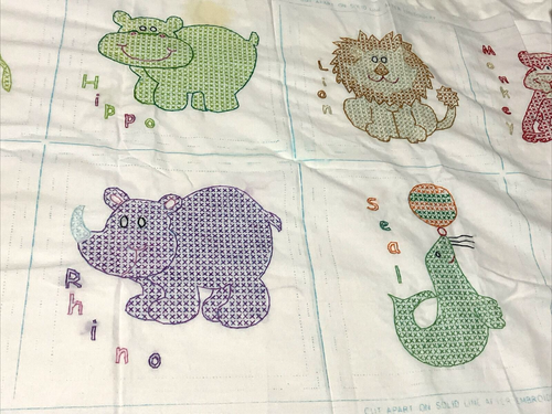Jack Dempsey Needle Art/Stamped for Embroidery/Nursery Quilt Blocks Completed - Picture 2 of 17