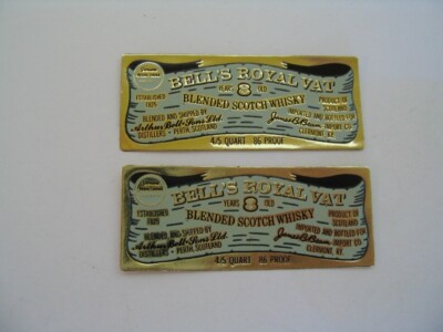 VTG 2 BELL'S ROYAL VAT SCOTCH WHISKY 4/ 5th QUART LABELS BELLRINGER TOWN CRIER +