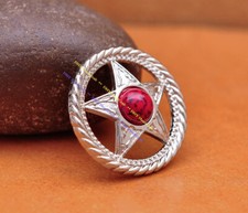 10pcs Red Bead Texas Star Leathercraft Western Saddles Conchos Screw Back 30MM
