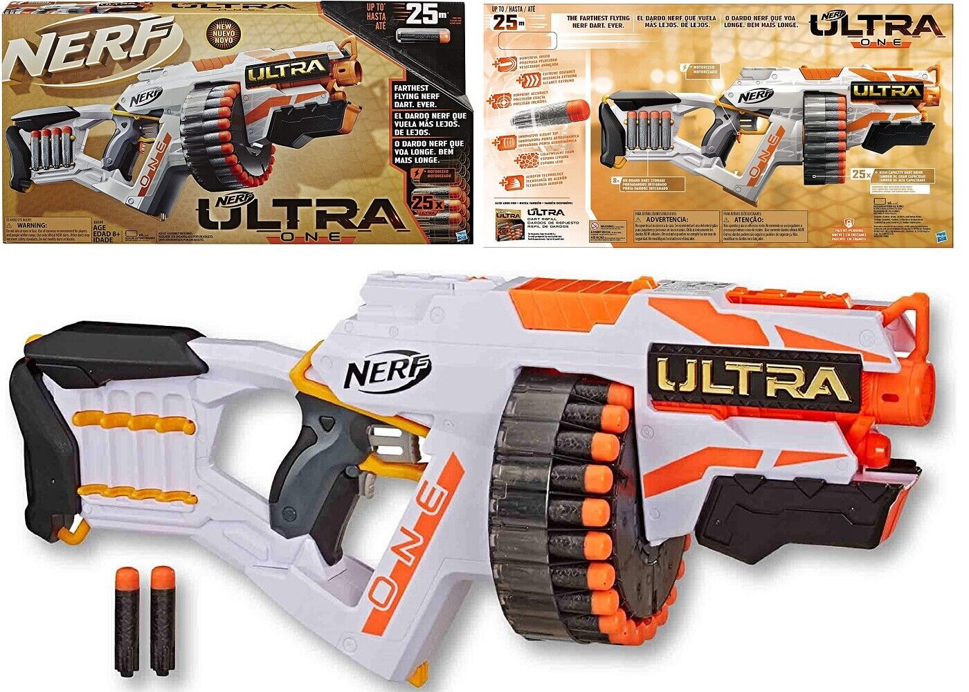 Nerf Ultra One Motorized Blaster 25 Darts Ages 8+ Toy Gun Fire Blast