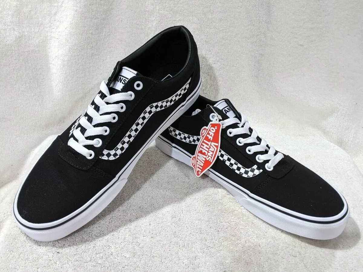 reunirse Paciencia dinero Vans Men&#039;s Ward Checker Stripe Black/White Canvas Skate Shoes - Size  10 NWB | eBay