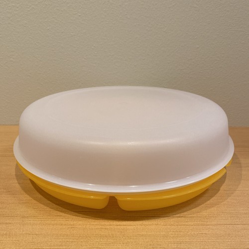 Tupperware 1665-1 Divided Serving Tray Container Lid 1666-1 Chip and Dip Veggies