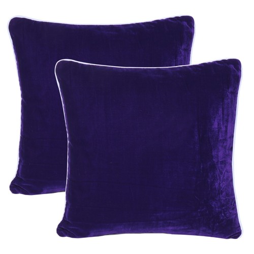 Home Decor Velvet Cushion Cover Piping Edge with Zipper Pillow Case Set of 2 - Picture 52 of 91