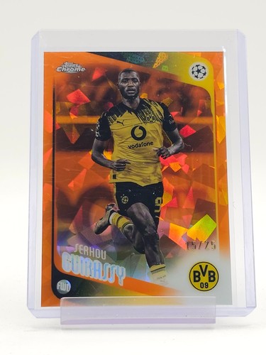 SERHOU GUIRASSY 2025-26 TOPPS CHROME UEFA SAPPHIRE ORANGE /25 #59 DORTMUND Q4632