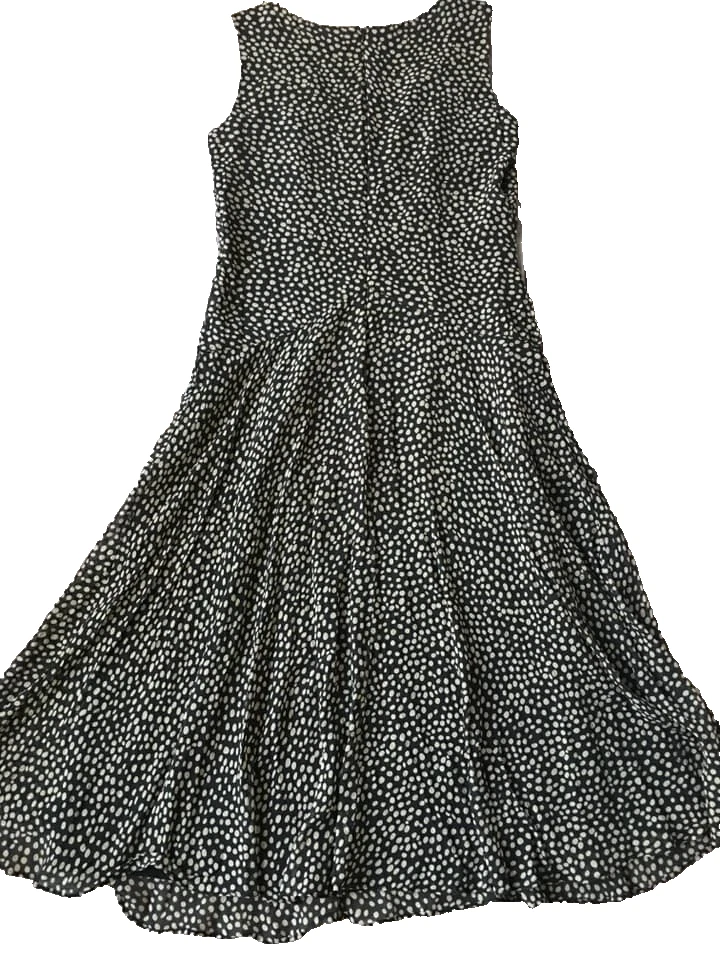 Vestido Coldwater Creek Seda Calce Acampanado Pequeño Para Mujer 6P PS Lunares Línea A Oficina Foto 4 de 4