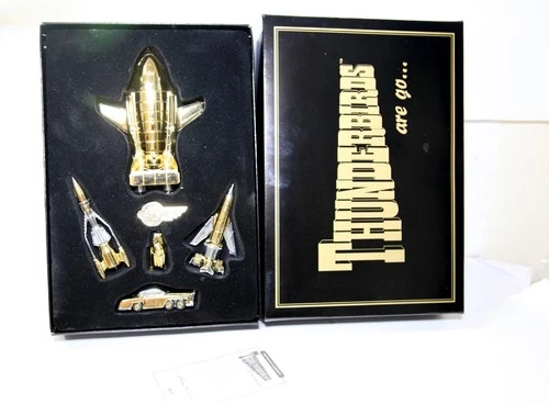 Matchbox Thunderbirds Are Go Collectors Gold Plated Set In Box - Rare Set