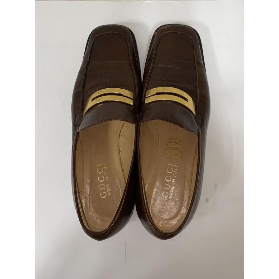 GUCCI Women's Loafers Leather Brown Size:37.5/JP:24 From Japan 135298K Authentic thumbnail 3
