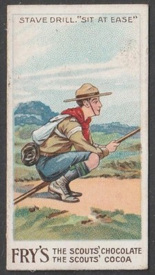 Fry's Cocoa & Chocolate, 1st Scout Series, 1912, No 3, Stave Drill, Sit at Ease