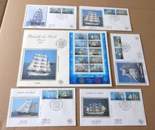 ENVELOPPE 1 ER JOUR GD FORMAT + 5 PETITES F D C ARMADA DU SIECLE 1999