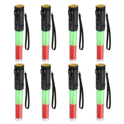 Pour 8 Pack Bâton Signalisation 11 Pouces, Lampe LED Contrôle Aérien Rouge Vert - Photo 1/4