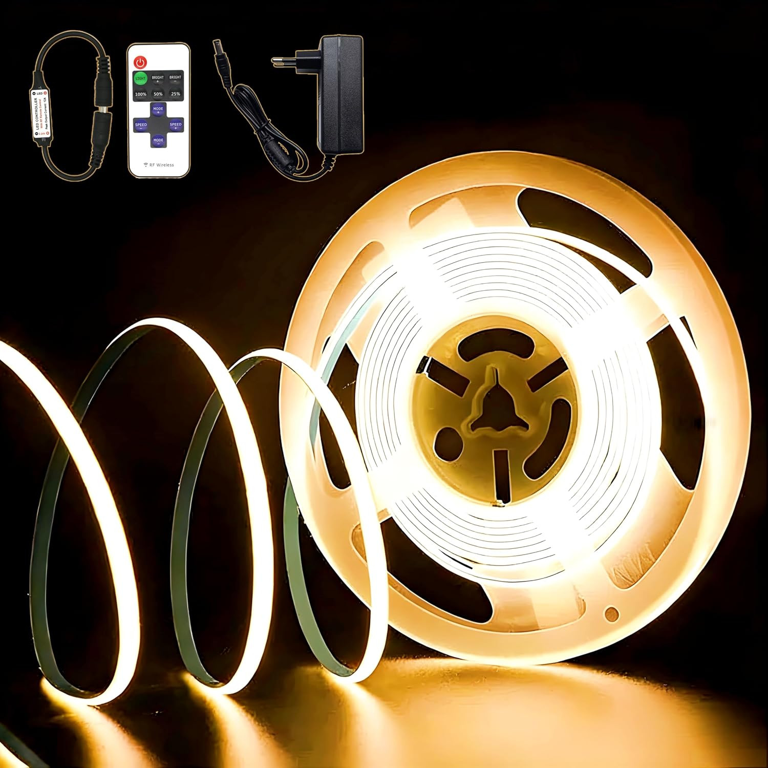 Striscia LED 2 Metri Dimmerabile CRI 92+ Kit Completo Telecomando RF