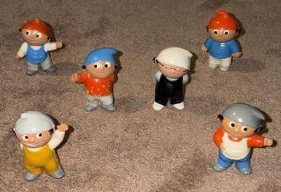 Vintage Rare Mainzelmännchen ZDF Germany Figure Lot 6 1960s 1970s TV Mascot Toy